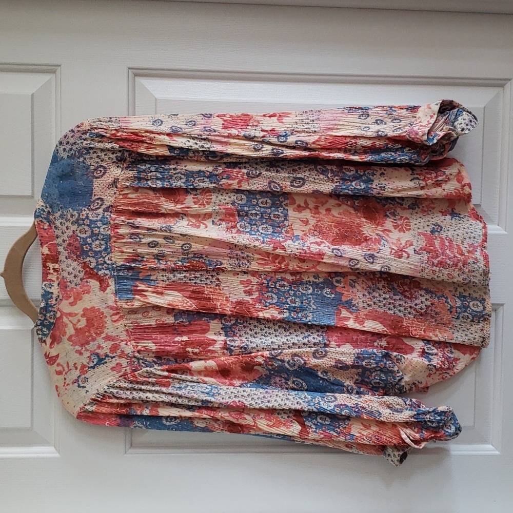 Anthropologie Multicolor Patchwork Blouse - image 7